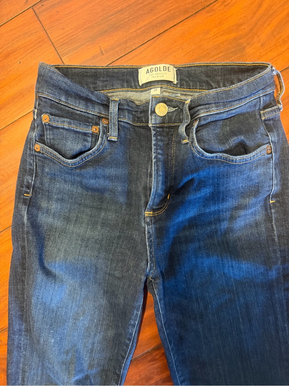 Agolde Indigo Slim High-Rise Skinny Jeans - Picture 8 of 10